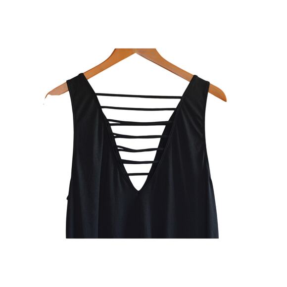 Salt + Cove Juniors' Strappy-Trim Tank Dress Cover-Up in Black - Picture 3 of 6